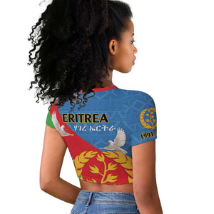 Eritrea Independence Day Raglan Cropped T shirt Eritrean Olive Branches 33rd Anniversary