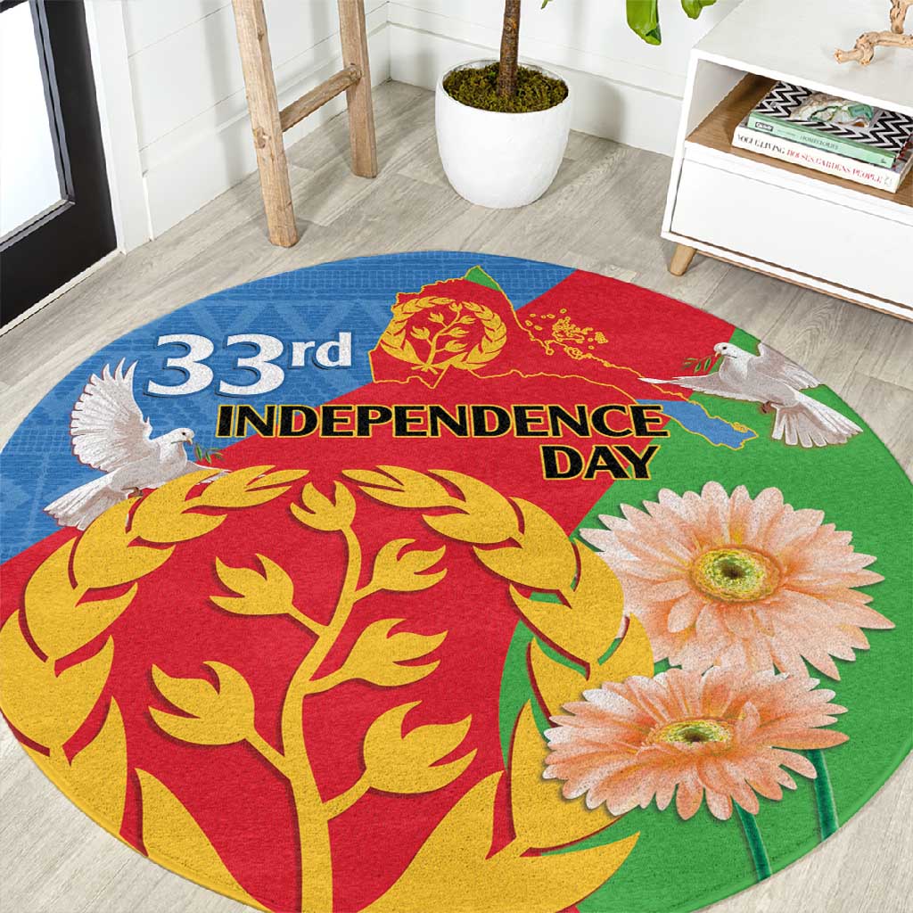 Eritrea Independence Day Round Carpet Eritrean Olive Branches 33rd Anniversary