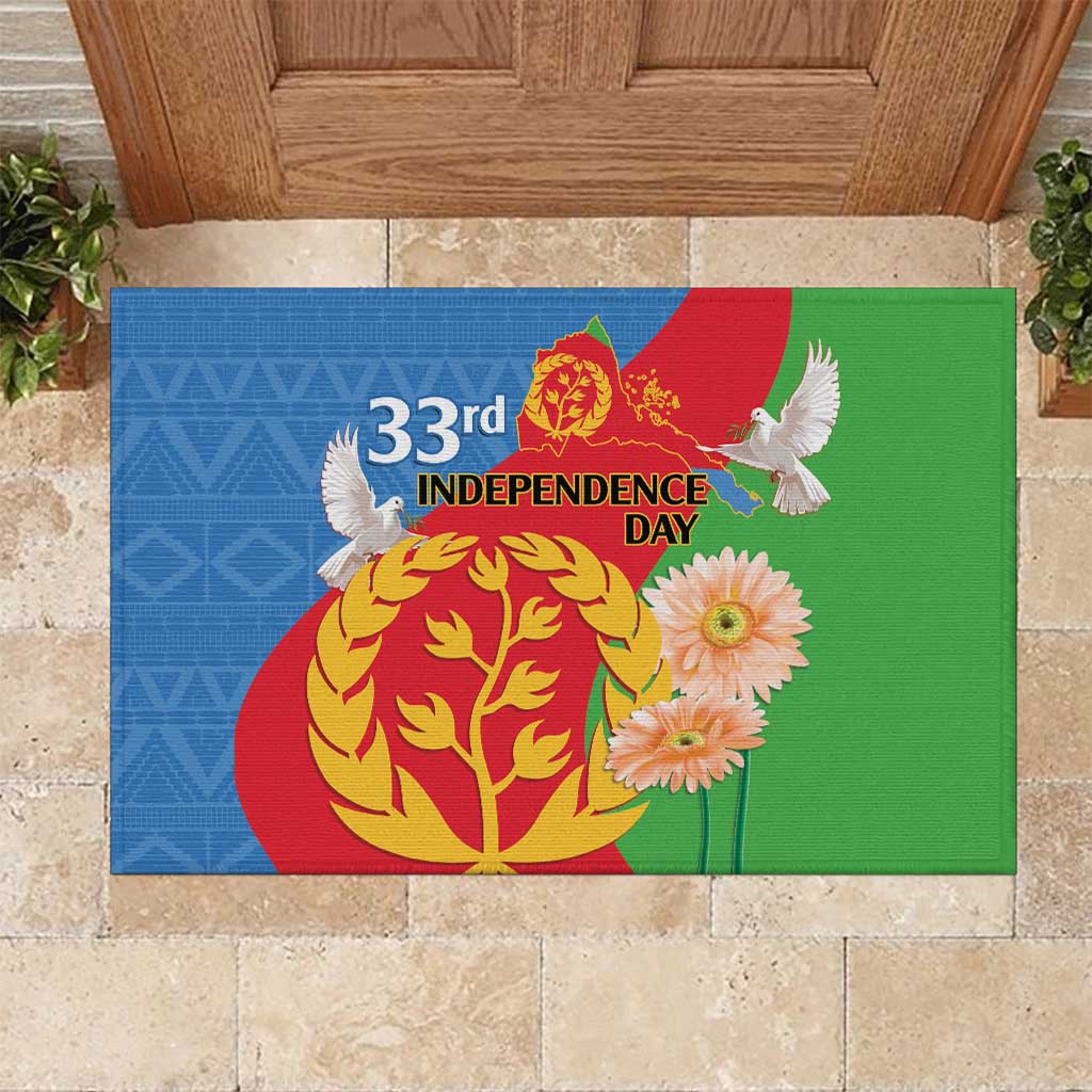 Eritrea Independence Day Rubber Doormat Eritrean Olive Branches 33rd Anniversary