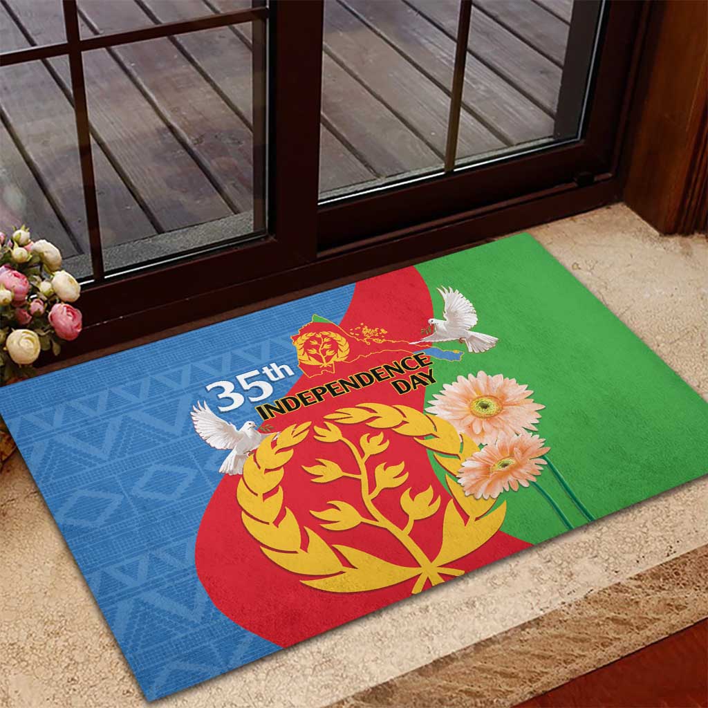 Eritrea Independence Day Rubber Doormat Eritrean Olive Branches 33rd Anniversary