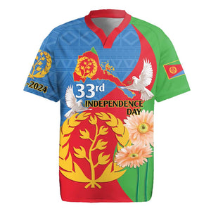 Eritrea Independence Day Rugby Jersey Eritrean Olive Branches 33rd Anniversary