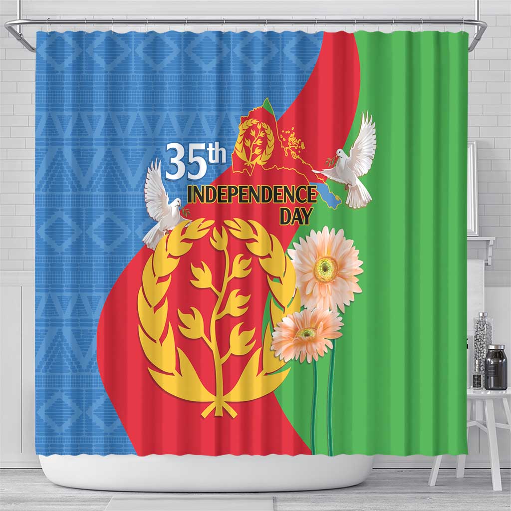 Eritrea Independence Day Shower Curtain Eritrean Olive Branches 33rd Anniversary