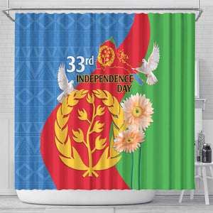 Eritrea Independence Day Shower Curtain Eritrean Olive Branches 33rd Anniversary