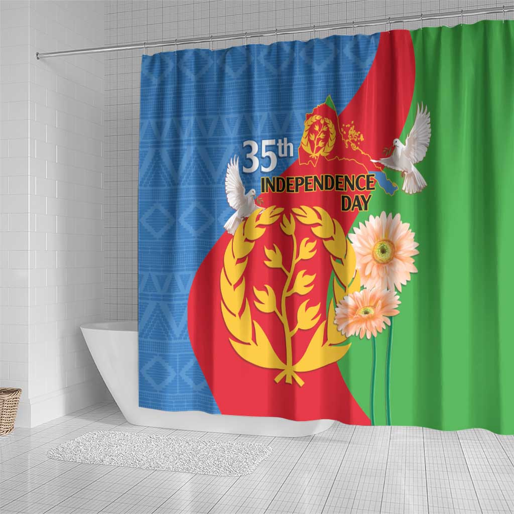 Eritrea Independence Day Shower Curtain Eritrean Olive Branches 33rd Anniversary