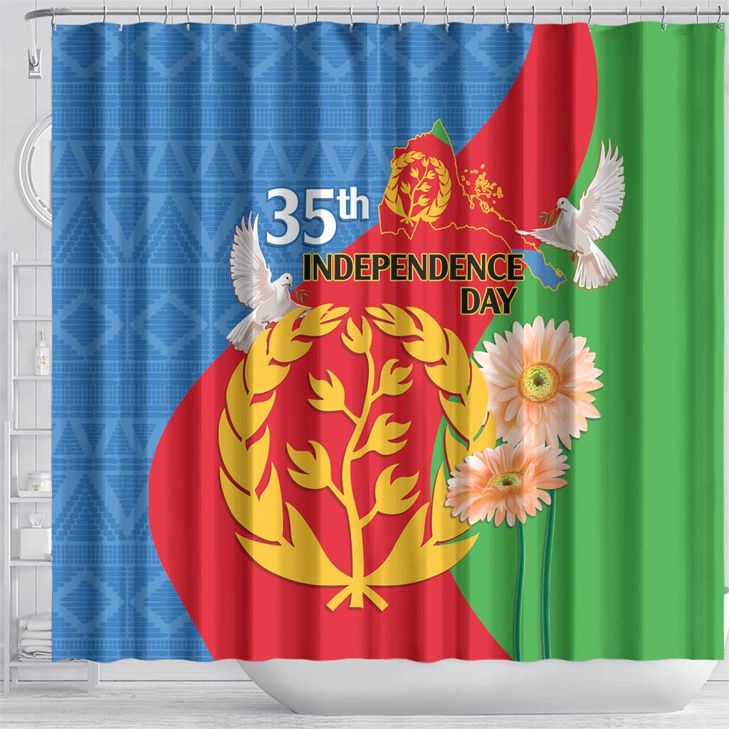 Eritrea Independence Day Shower Curtain Eritrean Olive Branches 33rd Anniversary