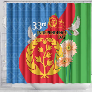 Eritrea Independence Day Shower Curtain Eritrean Olive Branches 33rd Anniversary