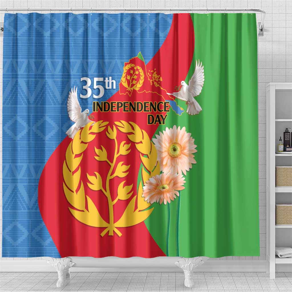 Eritrea Independence Day Shower Curtain Eritrean Olive Branches 33rd Anniversary