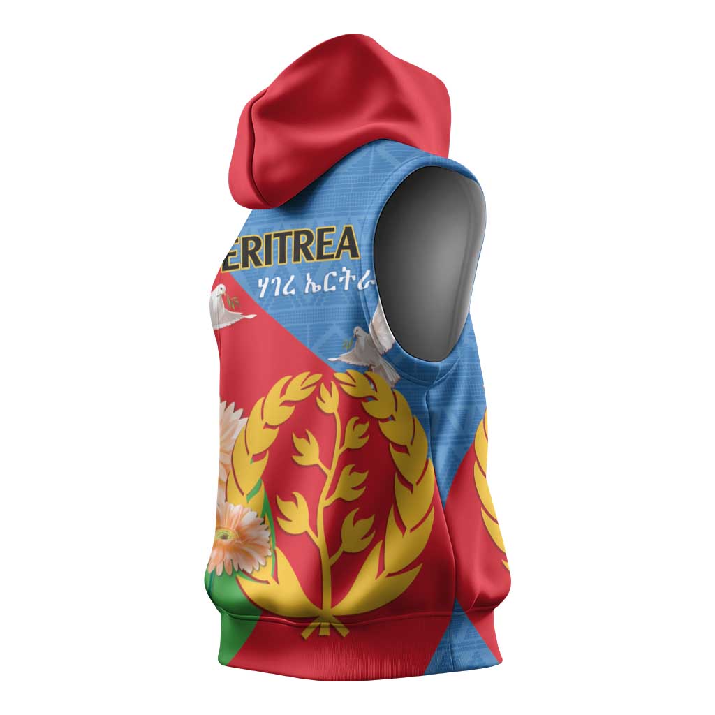 Eritrea Independence Day Sleeveless Hoodie Eritrean Olive Branches 33rd Anniversary - African Pride