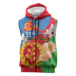 Eritrea Independence Day Sleeveless Zip Hoodie Eritrean Olive Branches 33rd Anniversary - African Pride