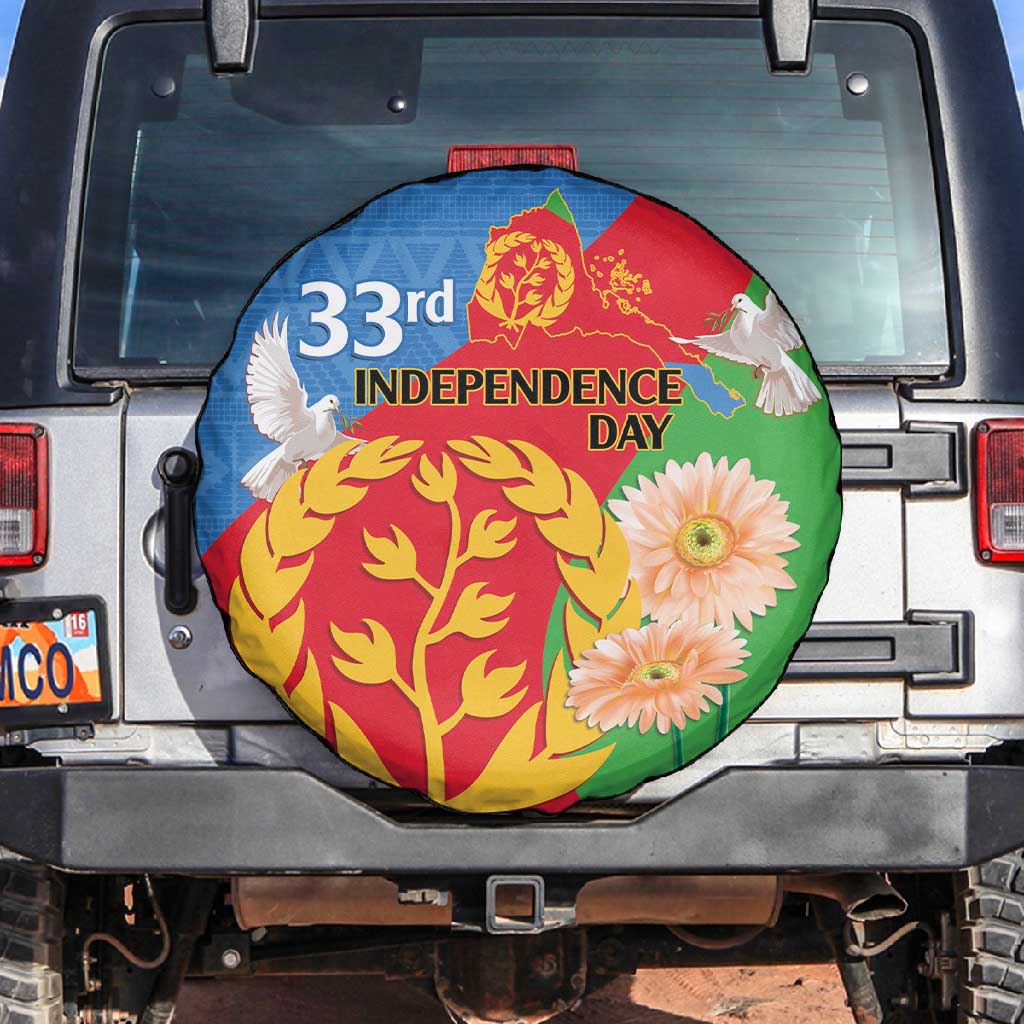 Eritrea Independence Day Spare Tire Cover Eritrean Olive Branches 33rd Anniversary