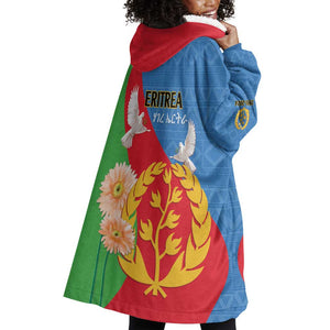 Eritrea Independence Day Wearable Blanket Hoodie Eritrean Olive Branches 33rd Anniversary