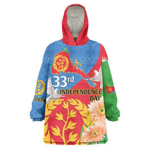 Eritrea Independence Day Wearable Blanket Hoodie Eritrean Olive Branches 33rd Anniversary