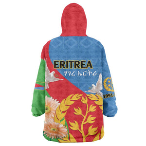 Eritrea Independence Day Wearable Blanket Hoodie Eritrean Olive Branches 33rd Anniversary