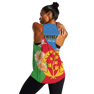 Eritrea Independence Day Women Racerback Tank Eritrean Olive Branches 33rd Anniversary