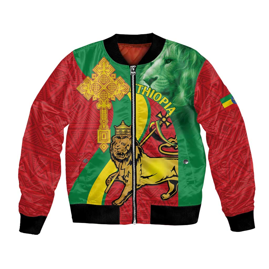 Ethiopia National Day Bomber Jacket Ethiopia Lion of Judah African Pattern