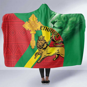 Ethiopia National Day Hooded Blanket Ethiopia Lion of Judah African Pattern