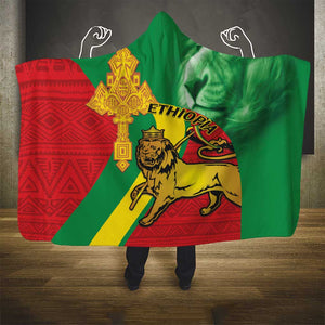 Ethiopia National Day Hooded Blanket Ethiopia Lion of Judah African Pattern