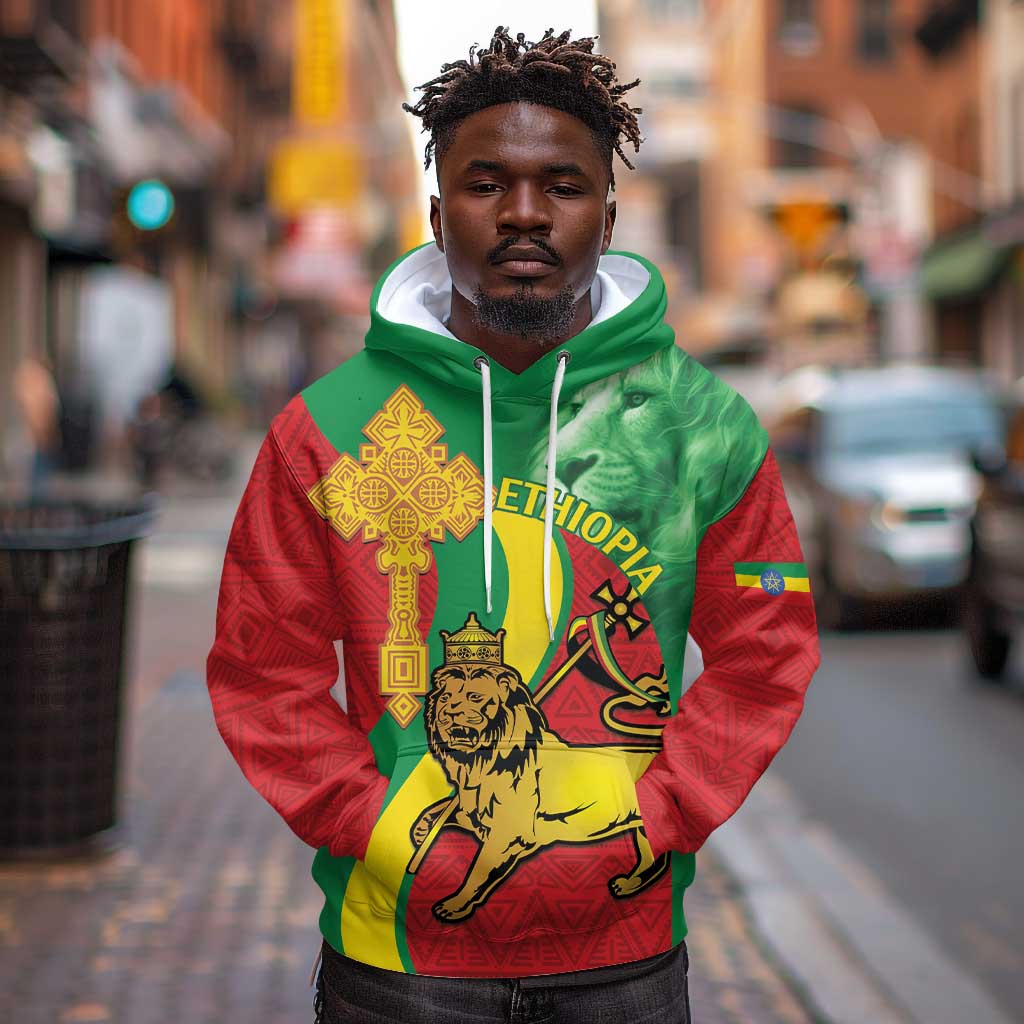 Ethiopia National Day Hoodie Ethiopia Lion of Judah African Pattern