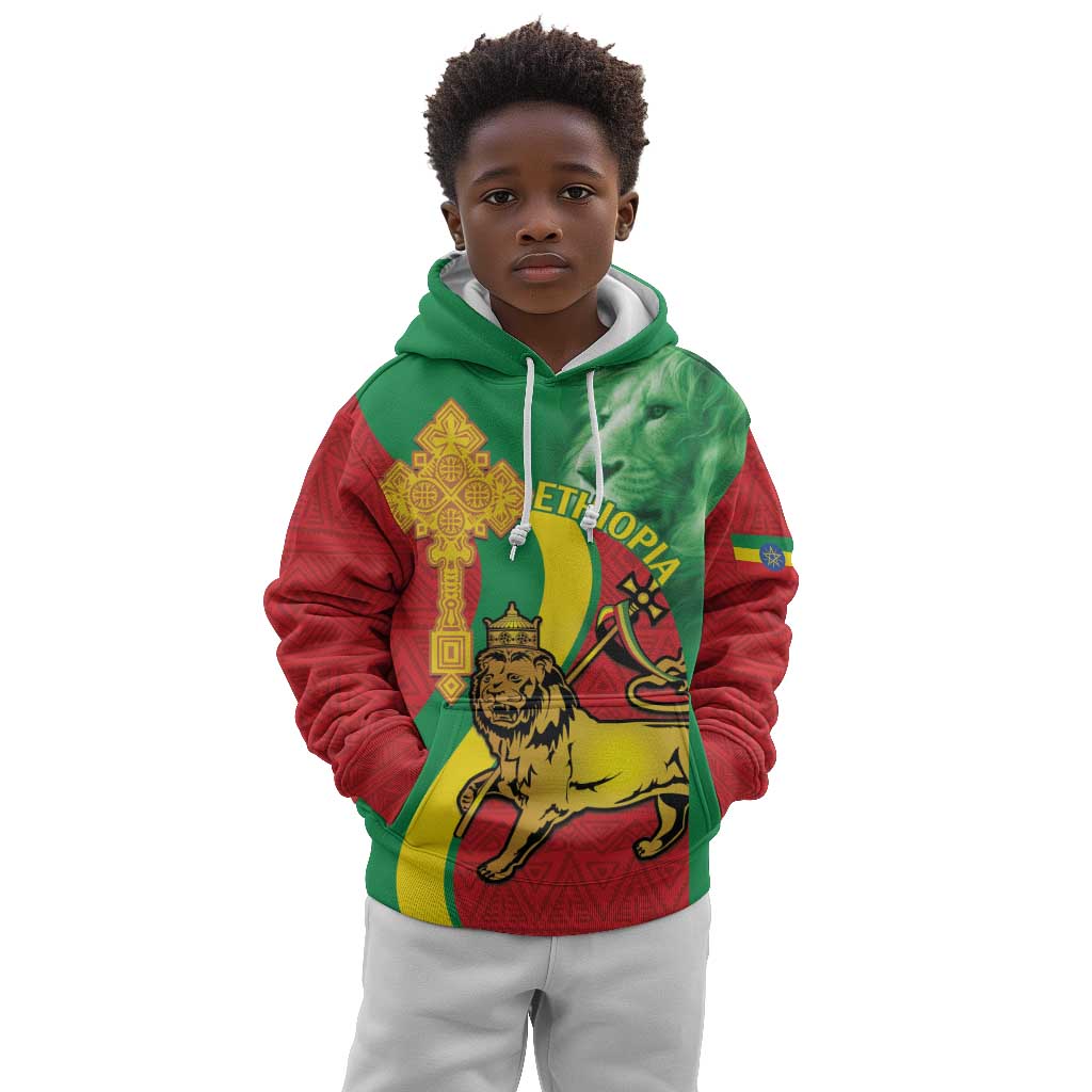 Ethiopia National Day Kid Hoodie Ethiopia Lion of Judah African Pattern