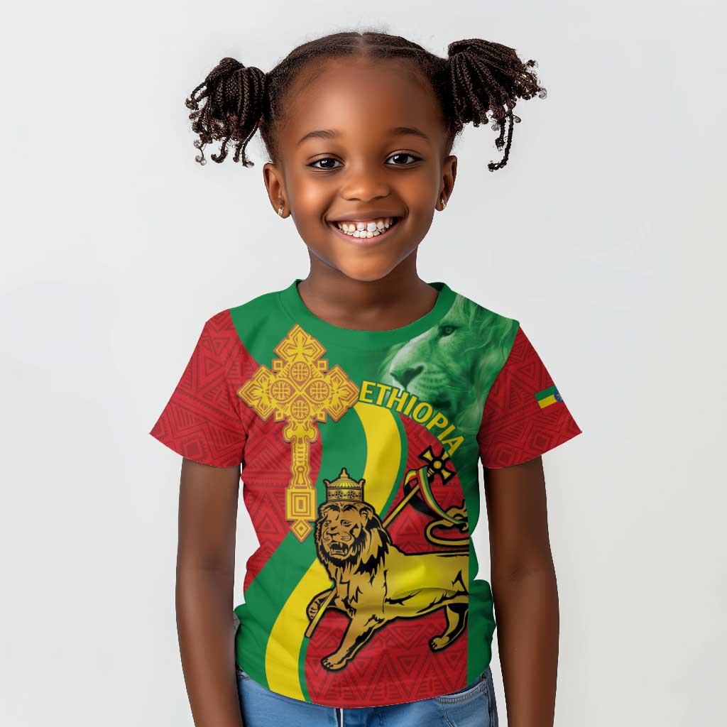 Ethiopia National Day Kid T shirt Ethiopia Lion of Judah African Pattern