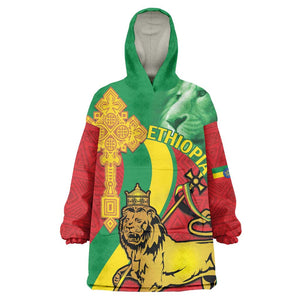 Ethiopia National Day KId Wearable Blanket Hoodie Ethiopia Lion of Judah African Pattern