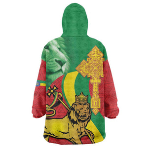 Ethiopia National Day KId Wearable Blanket Hoodie Ethiopia Lion of Judah African Pattern