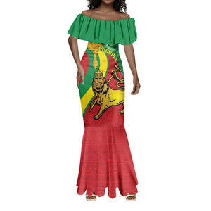 Ethiopia National Day Mermaid Dress Ethiopia Lion of Judah African Pattern