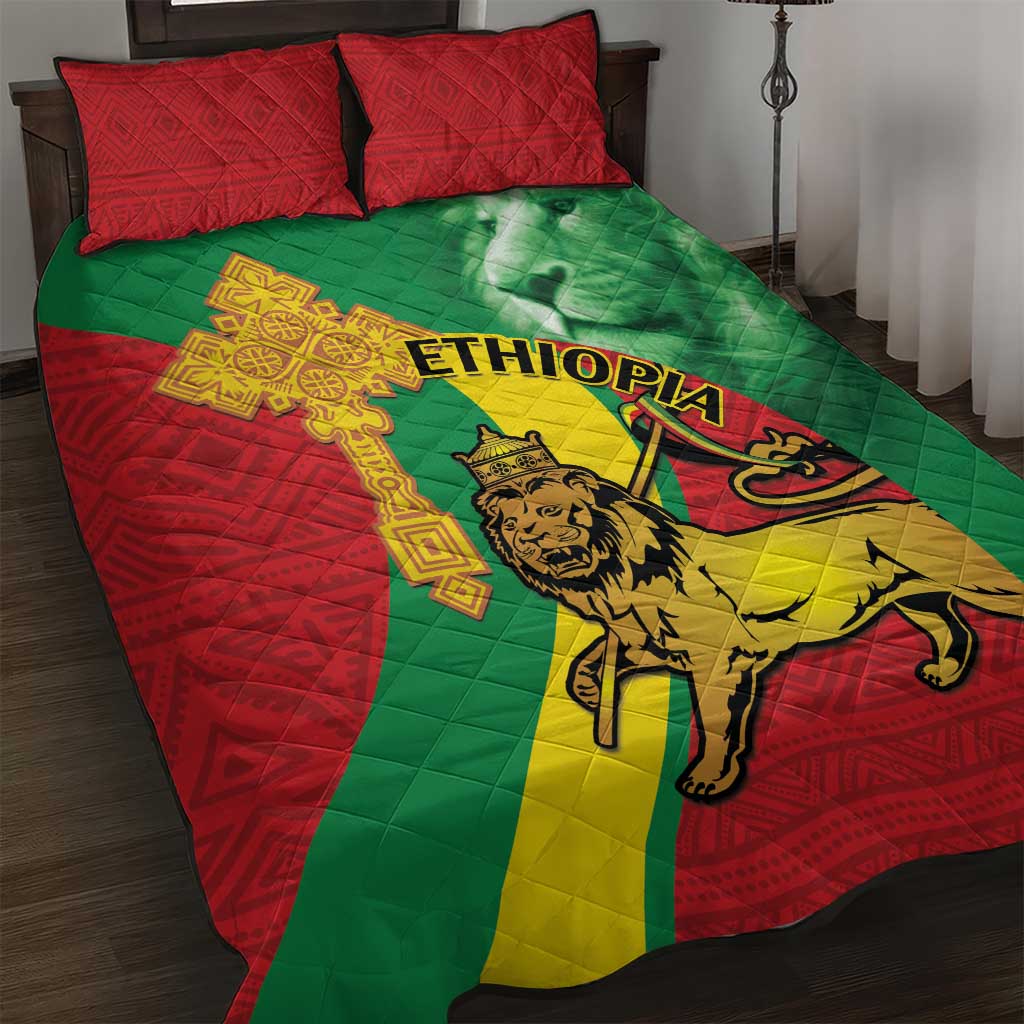 Ethiopia National Day Quilt Bed Set Ethiopia Lion of Judah African Pattern