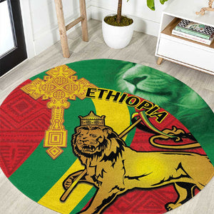 Ethiopia National Day Round Carpet Ethiopia Lion of Judah African Pattern