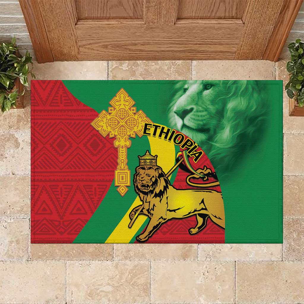 Ethiopia National Day Rubber Doormat Ethiopia Lion of Judah African Pattern