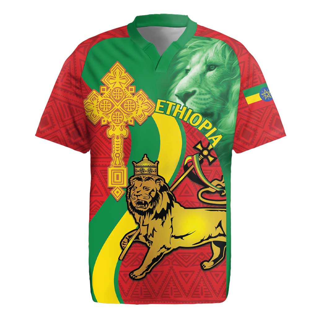 Ethiopia National Day Rugby Jersey Ethiopia Lion of Judah African Pattern