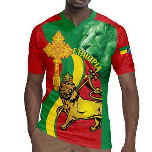 Ethiopia National Day Rugby Jersey Ethiopia Lion of Judah African Pattern