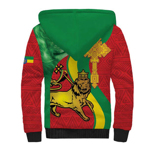 Ethiopia National Day Sherpa Hoodie Ethiopia Lion of Judah African Pattern