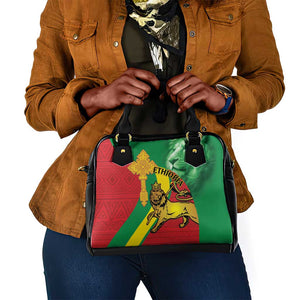 Ethiopia National Day Shoulder Handbag Ethiopia Lion of Judah African Pattern