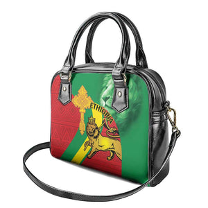 Ethiopia National Day Shoulder Handbag Ethiopia Lion of Judah African Pattern