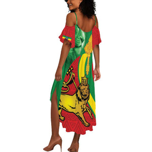 Ethiopia National Day Summer Maxi Dress Ethiopia Lion of Judah African Pattern