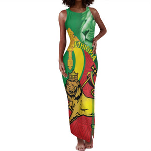 Ethiopia National Day Tank Maxi Dress Ethiopia Lion of Judah African Pattern