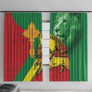 Ethiopia National Day Window Curtain Ethiopia Lion of Judah African Pattern