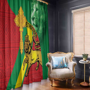 Ethiopia National Day Window Curtain Ethiopia Lion of Judah African Pattern