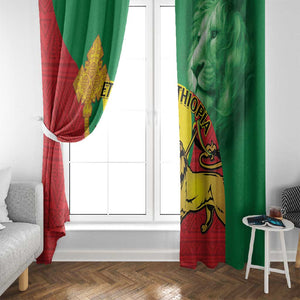 Ethiopia National Day Window Curtain Ethiopia Lion of Judah African Pattern