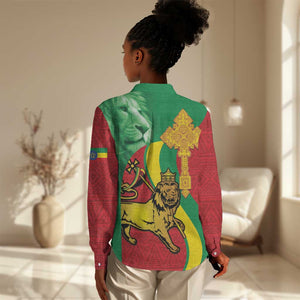 Ethiopia National Day Women Casual Shirt Ethiopia Lion of Judah African Pattern