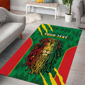 Personalised Ethiopia Area Rug Men's Dreadlock Rasta Lion Headphones