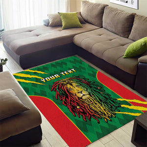 Personalised Ethiopia Area Rug Men's Dreadlock Rasta Lion Headphones