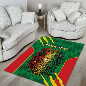 Personalised Ethiopia Area Rug Men's Dreadlock Rasta Lion Headphones