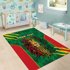 Personalised Ethiopia Area Rug Men's Dreadlock Rasta Lion Headphones