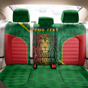 Personalised Ethiopia Back Car Seat Cover Men's Dreadlock Rasta Lion Headphones