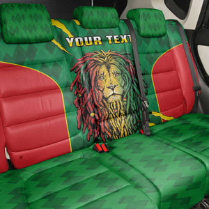 Personalised Ethiopia Back Car Seat Cover Men's Dreadlock Rasta Lion Headphones