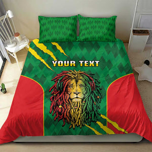 Personalised Ethiopia Bedding Set Men's Dreadlock Rasta Lion Headphones