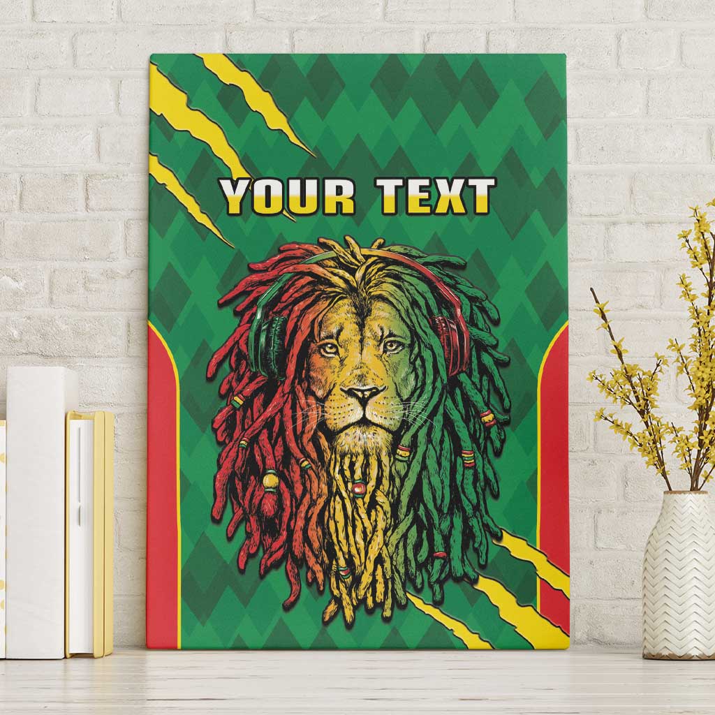 Personalised Ethiopia Canvas Wall Art Men's Dreadlock Rasta Lion Headphones