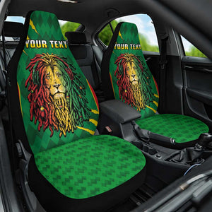 Personalised Ethiopia Car Seat Cover Men's Dreadlock Rasta Lion Headphones